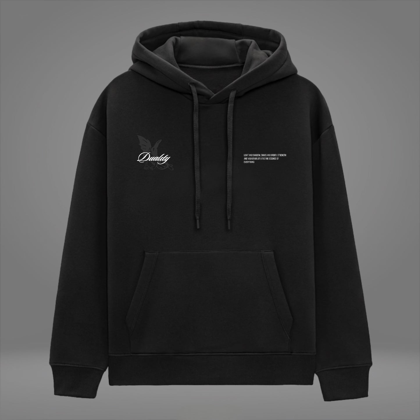Hoodie Dualidad Divina, color negro