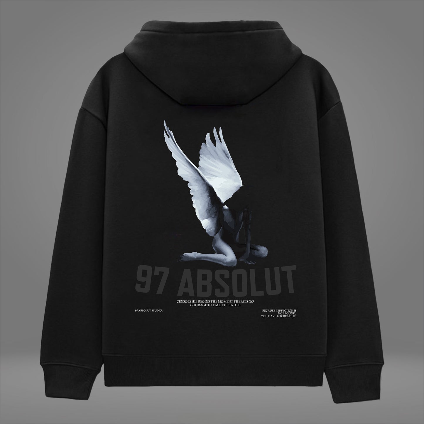 Hoodie Aura Fragmentada, color negro