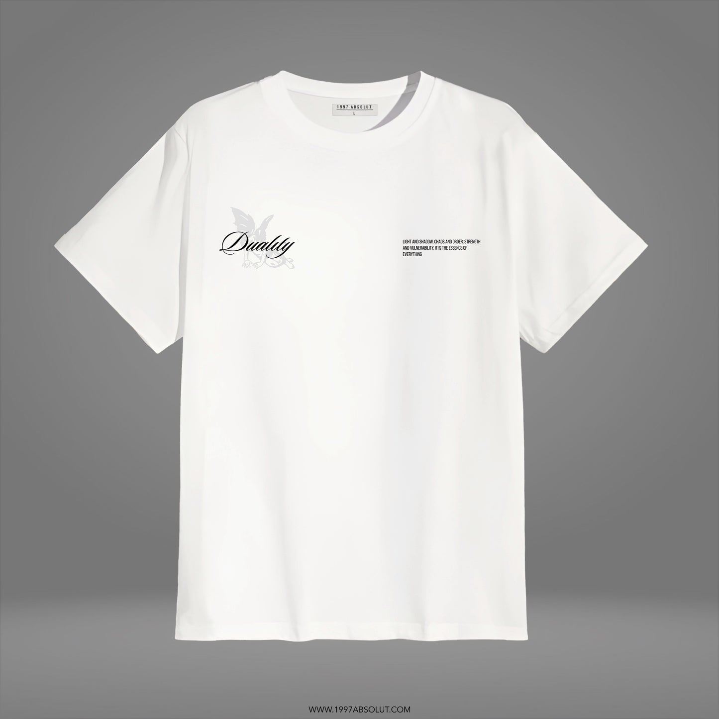 Camiseta Dualidad divina, color blanco